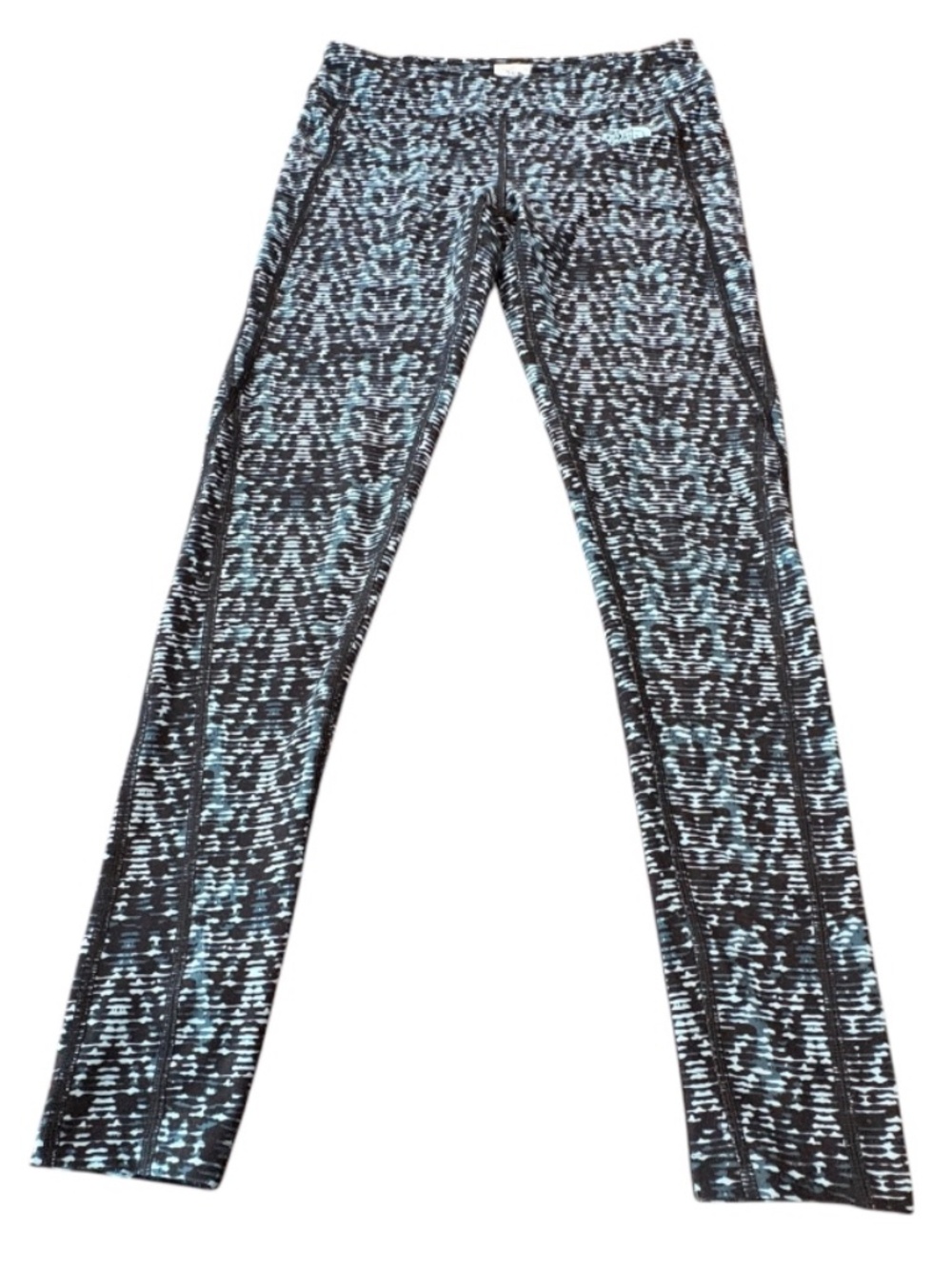 The North Face Blue Black Abstract Print Performance Athletic Leggings Size Smal
